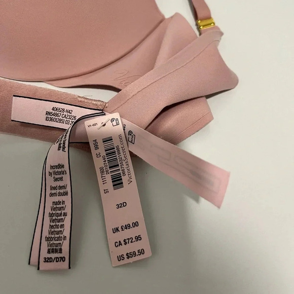 Victoria’ Secret Incredible blush Bra lightly lined Size 32 D NWT womens - Picture 5 of 8